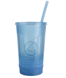 Golden Link Fantastic Four cups and Captain America helmet containers recalled for button battery ingestion hazard — product photo from the CPSC