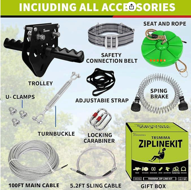 Trsmima Zipline Kits and Spring Brakes Recalled for Fall and Collision Hazards — product photo from the CPSC